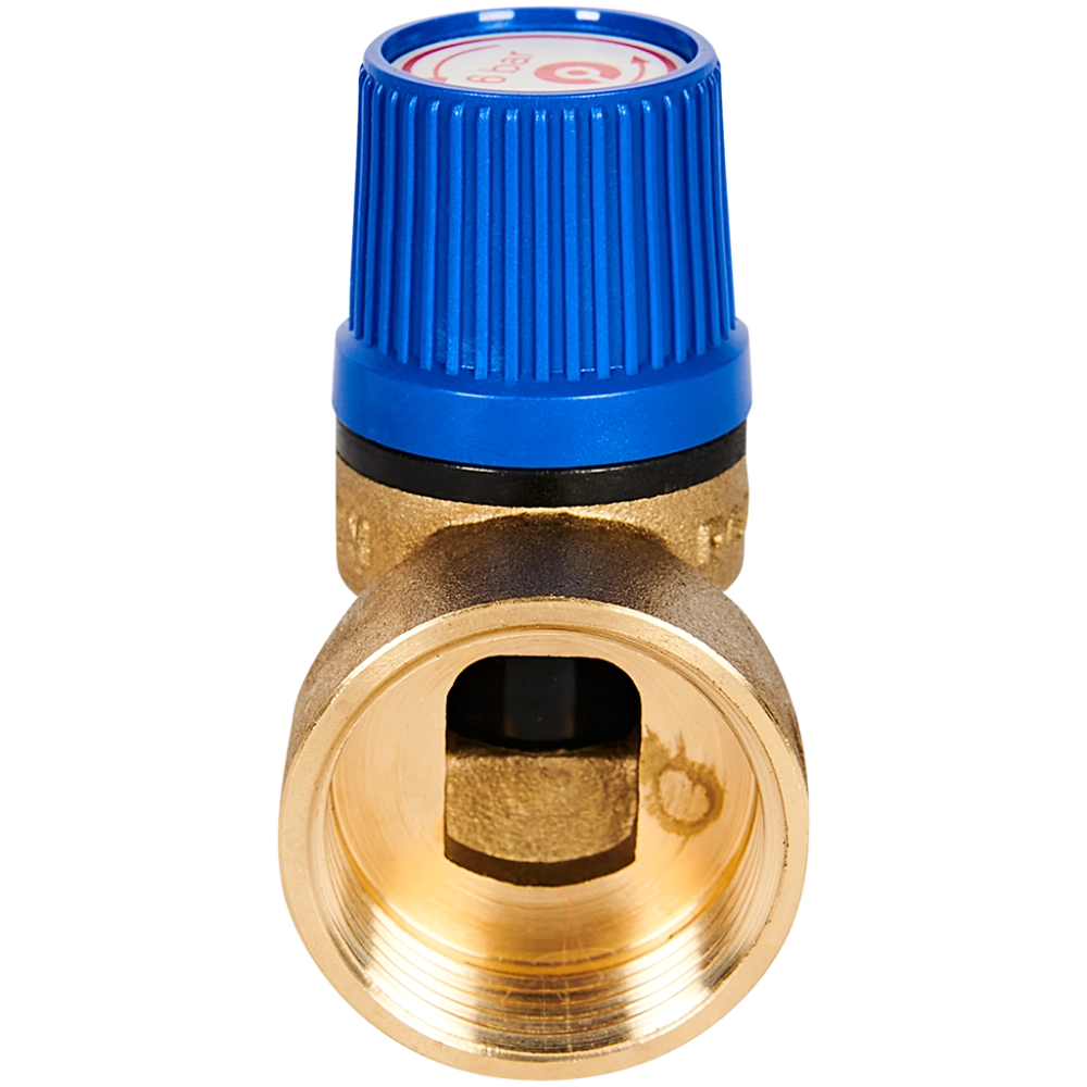 Клапан предохранительный ROMMER - 3/4", сброс 1" (ВР/ВР, Tmax 110°C, 6 бар)
