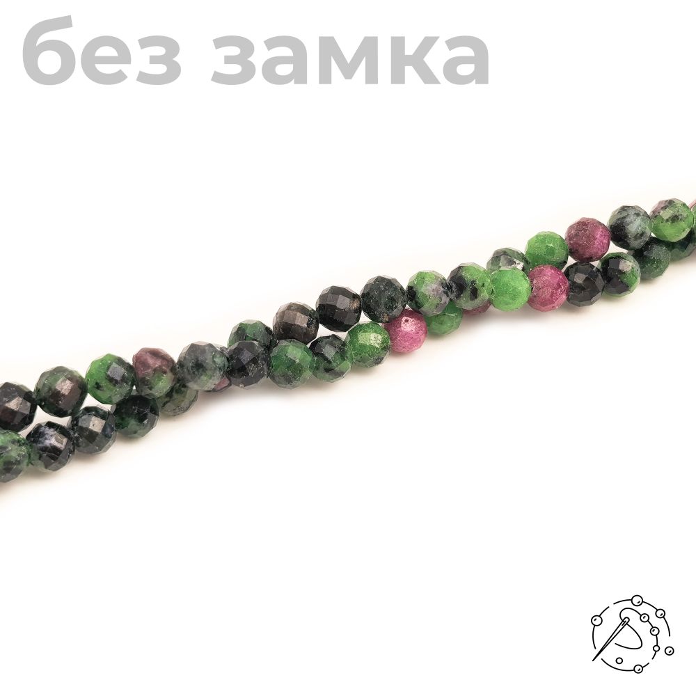 Нить бусин с огранкой цоизит 6 мм