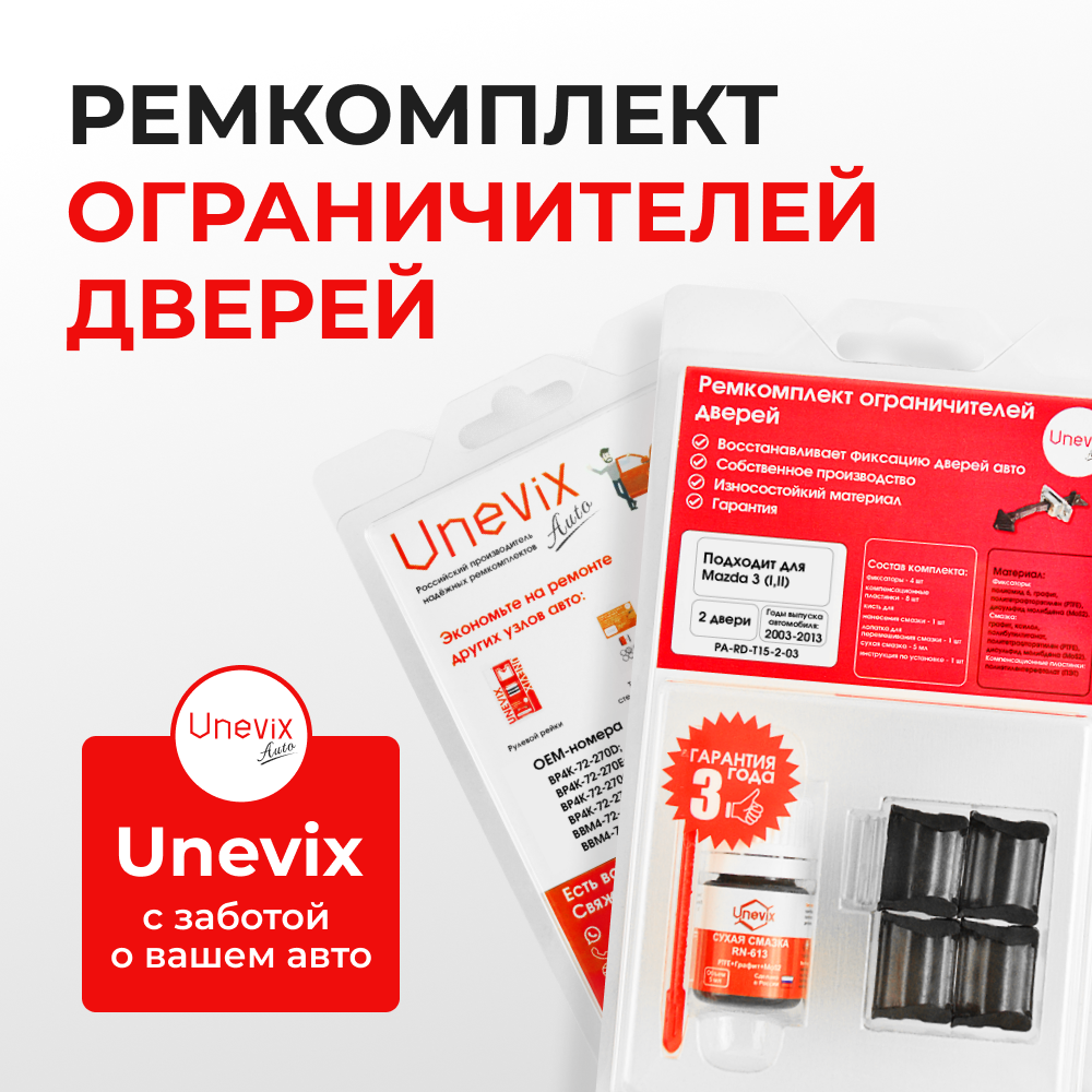 Ремкомплект ограничителей дверей Mazda 3 (I,II) BK; BL (2 двери, тип 15) 2003-2013