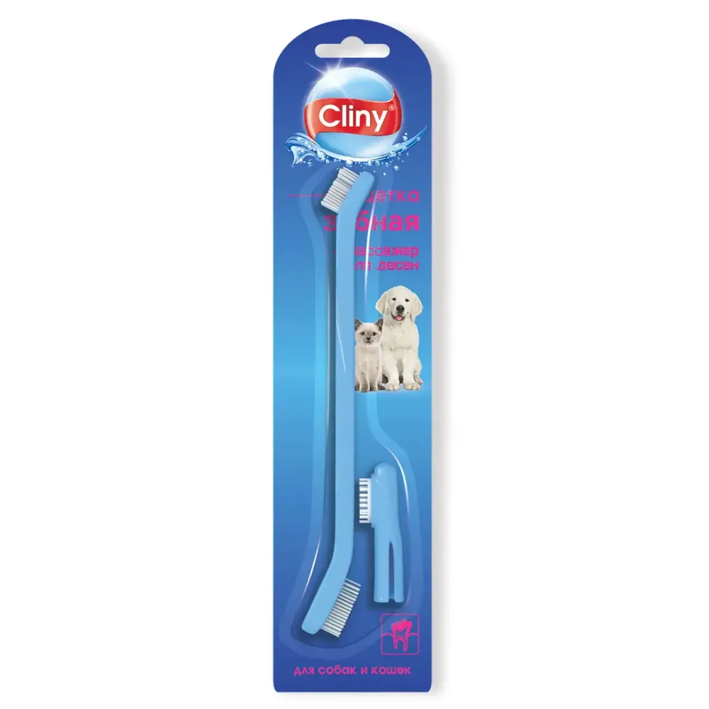 Зубная щетка + массажер для десен Cliny, для кошек и собак