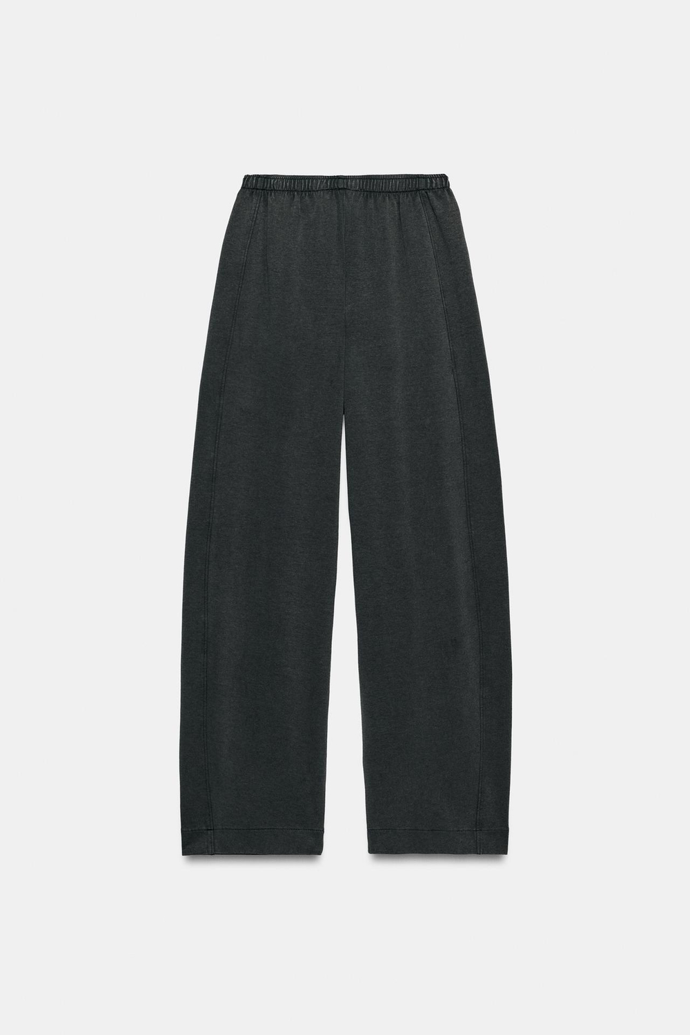 ZARA БРЮКИ ИЗ ТКАНИ ИНТЕРЛОК С ЭФФЕКТОМ ПОТЕРТОСТИ, УГОЛЬНЫЙ