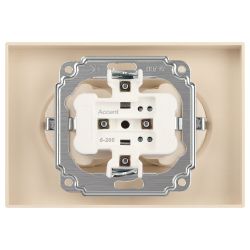 Розетка Intro Accent 6-205-04 двойная с заземлением 2X2P+E Schuko 16А-250В IP20 СУ AL/CU шампань | Intro
