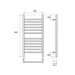 Полотенцесушитель водяной Point Аврора PN10148S П12 400x800, хром схема