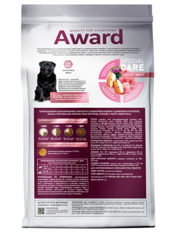 Сухой корм AWARD SPECIAL CARE Weight Control для взрослых собак всех пород для контроля веса со свежим мясом индейки