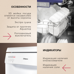 Отдельностоящая посудомоечная машина HANSA 45СМ ZWM456WEH