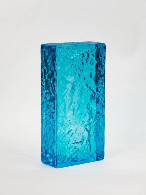 Стеклянный кирпич Glassio Айс бирюзовый 20x10x5 см