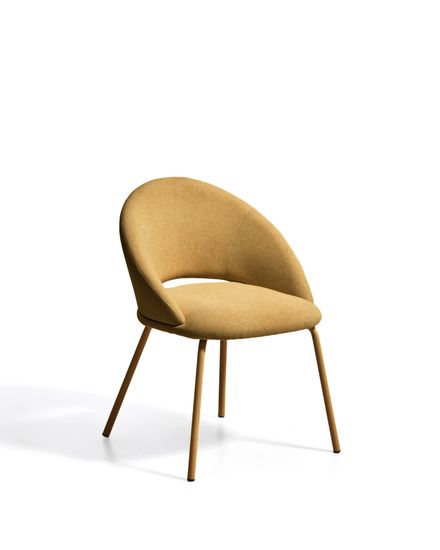 Стул Bonali из горчичной синели с металлическими ножками