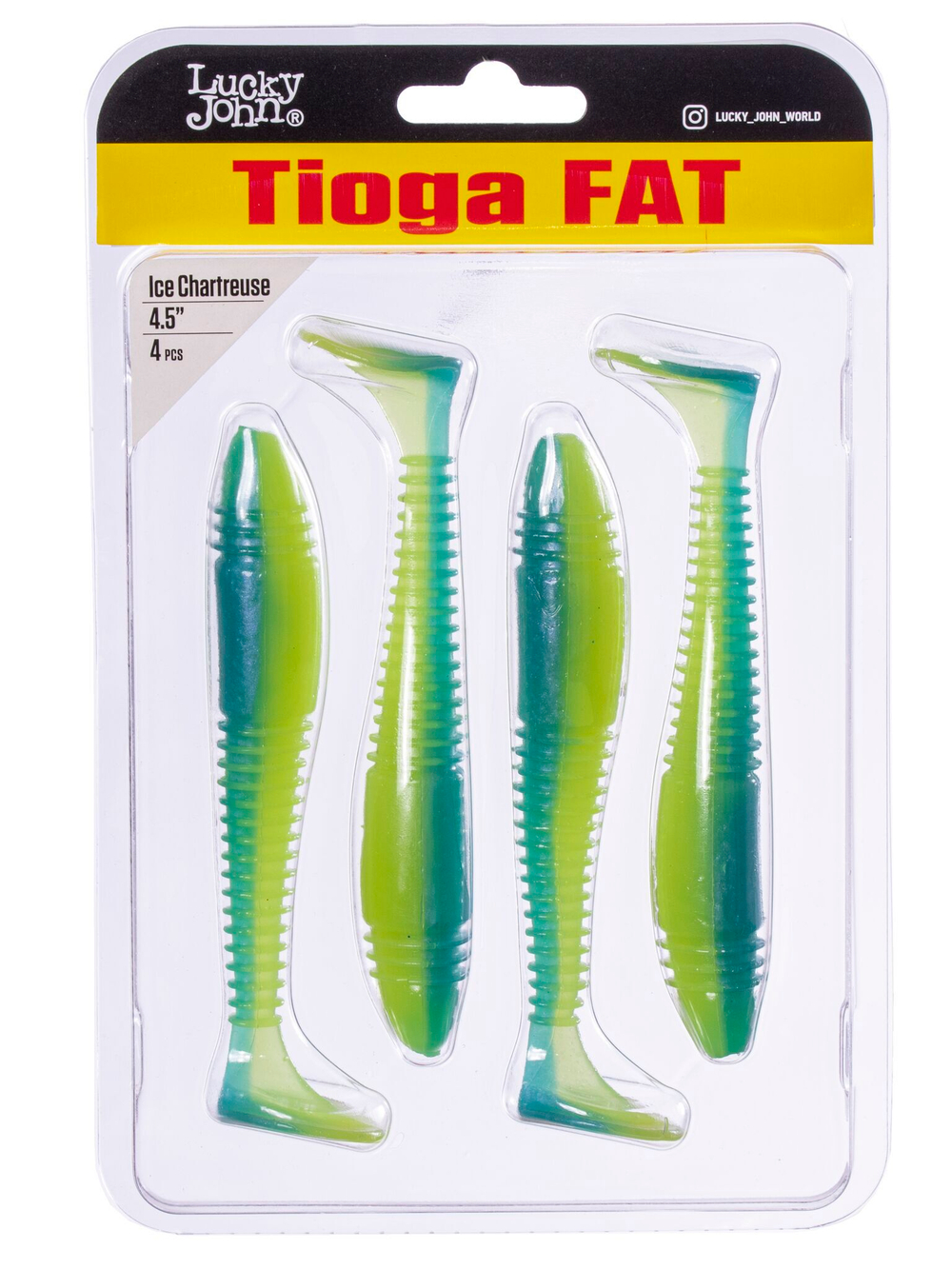 Виброхвост Lucky John TIOGA FAT 4.5in (114 мм), цвет T57, 4 шт.