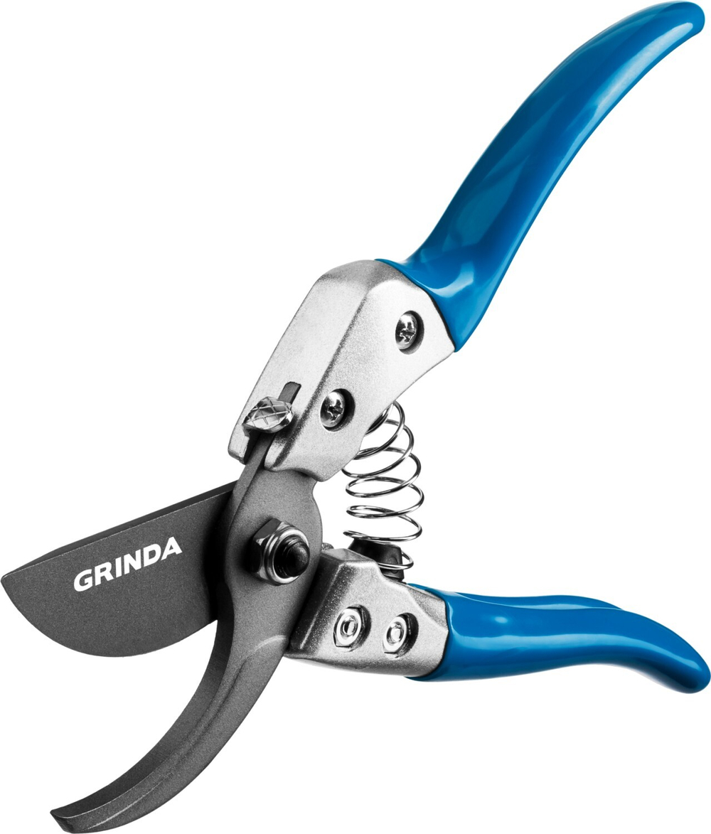 GRINDA P-25, 200 мм, закаленная сталь, эргономичные алюминиевые рукоятки, виниловое покрытие, плоскостной секатор, PROLine (423425)