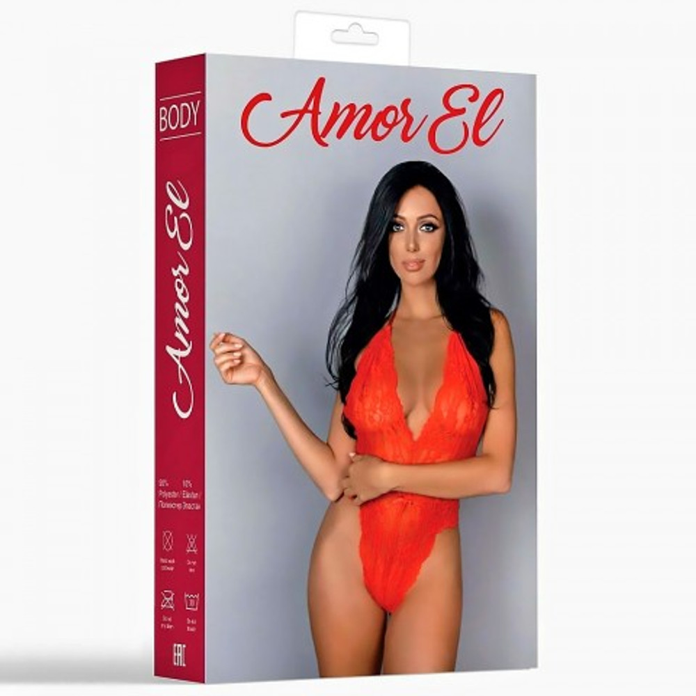 Боди эротический кружевной Amor El Felisa, красный S/M