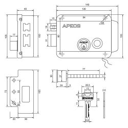 Замок электромеханический APECS ERL-2369-GR-L бежевый