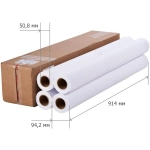 Бумага широкоформатная Комус (ProMega engineer) 80 г/кв.м, длина 45 м, ширина 914 мм, диаметр втулки 50.8 мм, 4 рулона в упаковке