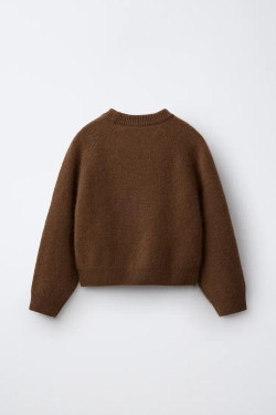 ZARA СВИТЕР ИЗ 100% КАШЕМИРА, КОРИЧНЕВЫЙ