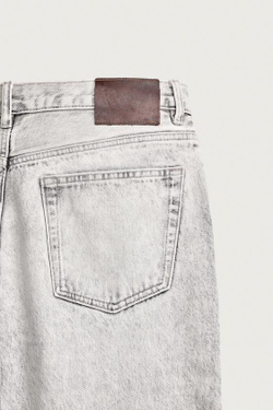 ZARA ДЖИНСЫ STRAIGHT FIT ACID WASH, МЯГКИЙ СЕРЫЙ