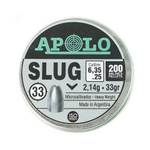 Пули пневматические Apolo Slug 6,35 мм, 2,14 г (200 штук) полнотелые