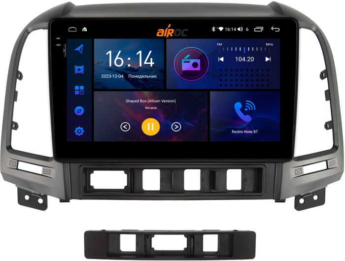 Магнитола для Hyundai Santa Fe 2006-2012 - AIROC 2K RI-2008 Android 12, Быстрая, QLed+2K, CarPlay, SIM-слот