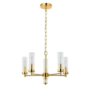 Подвесная люстра 5*E14 2673-5P золото Aesthetic Favourite