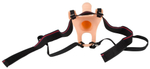 Силиконовый полый страпон на ремнях Silicone Strap-on - 16 см. (Цвет: телесный с черным)