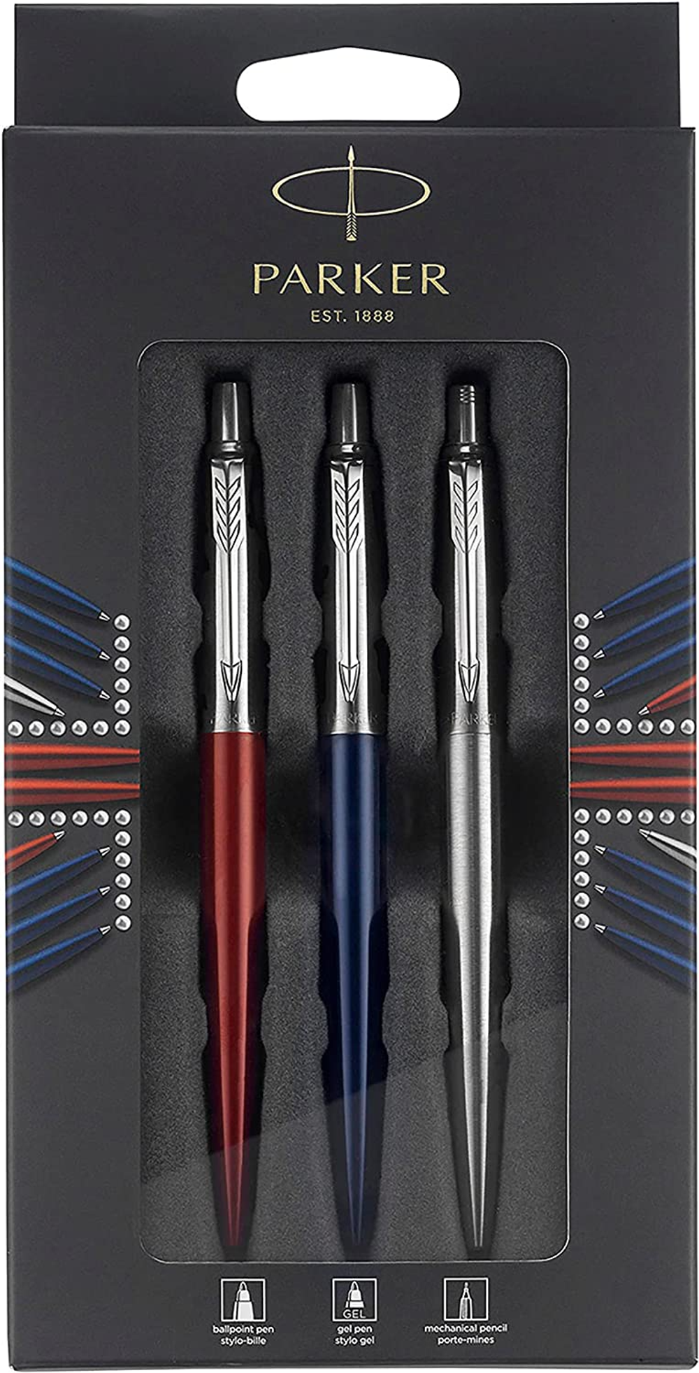 Parker набор подарочный Jotter London Trio, ручка шариковая+ручка гелевая+карандаш, подар.кор.