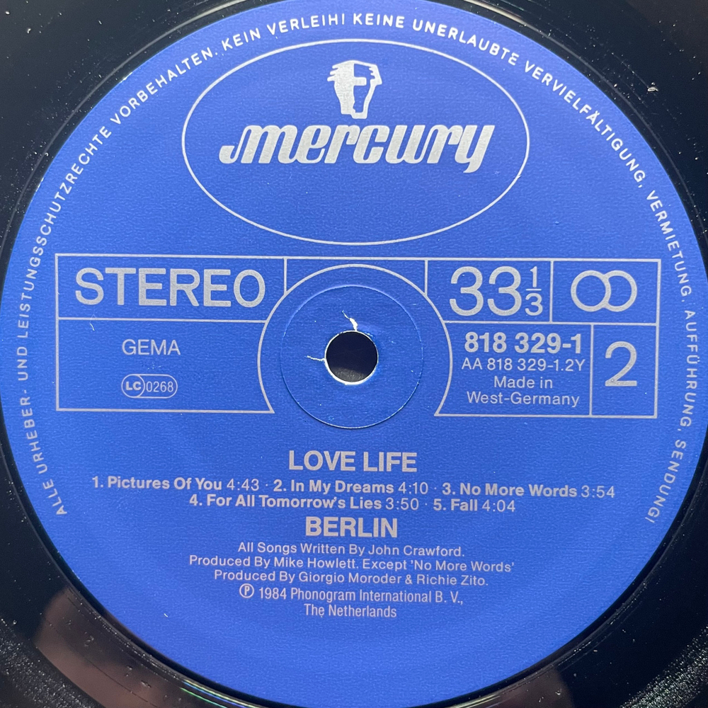 Berlin ‎– Love Life (Германия 1984г.)