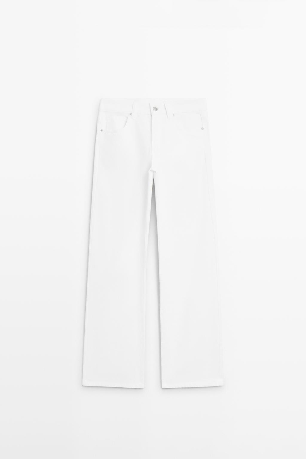 Massimo Dutti Джинсы с высокой талией и широкими штанинами, белый