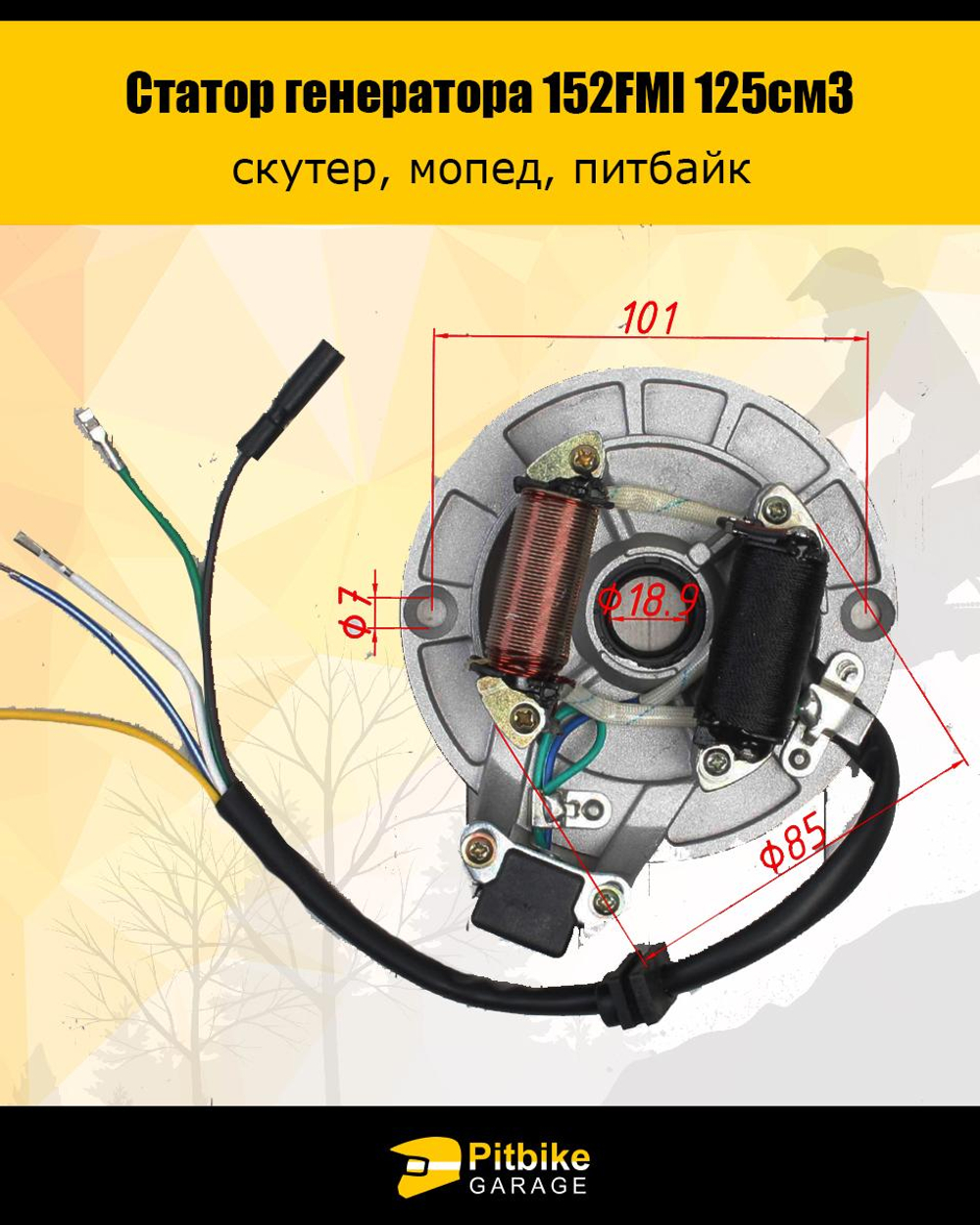 Pt0 Bt Kt Статор генератора 152FMI 125см3