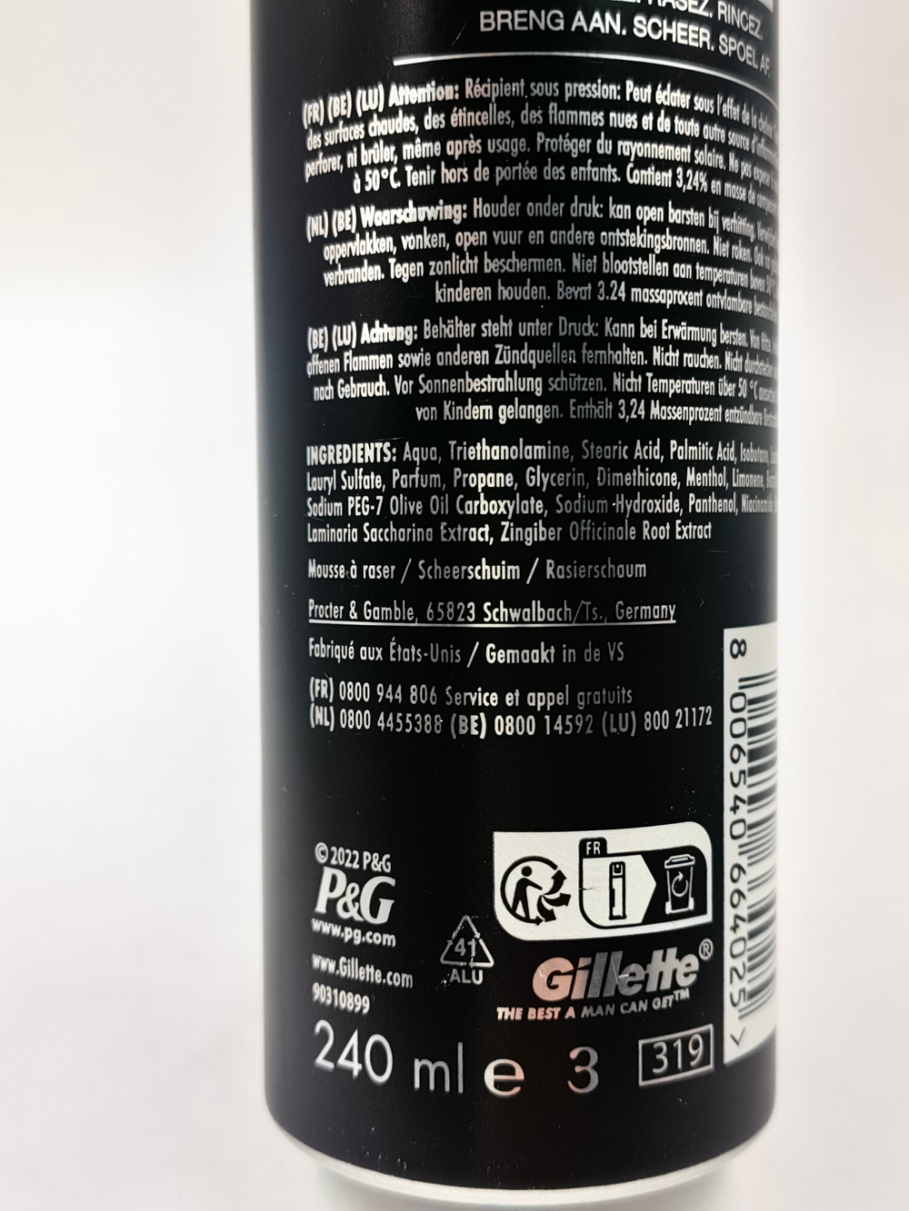 Пена для бритья с быстрым смыванием Gillette Labs Quick Rinse Shave Foam 240 мл (США)