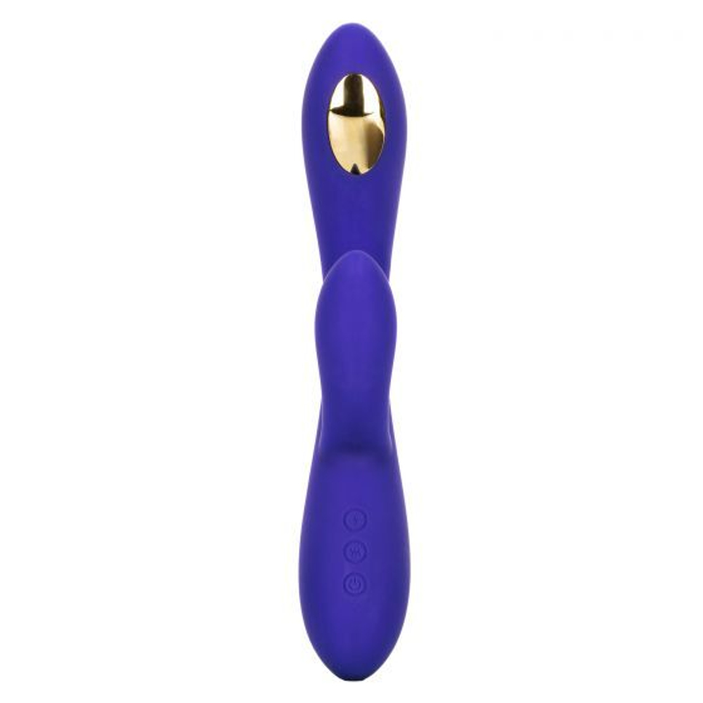 Фиолетовый вибратор с функцией электростимуляции Intimate E-Stimulator Dual Wand - 21,5 см. (Цвет: фиолетовый)