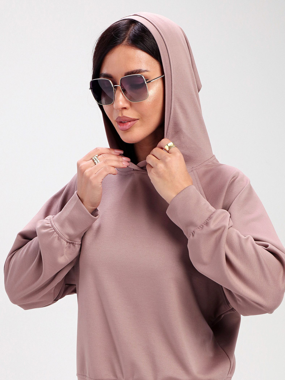 Костюм в стиле спорт шик с брюками палаццо, 713.9050.52.11, цвет розовый тауп