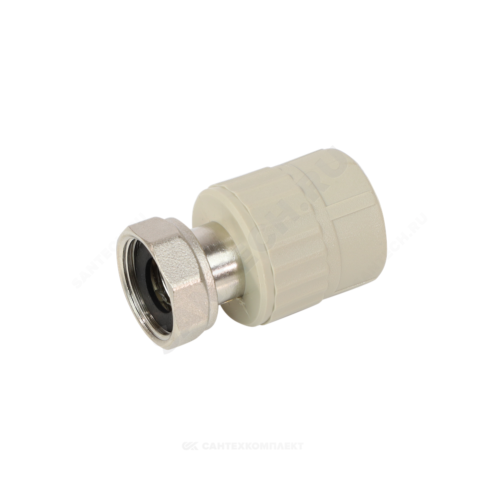 Муфта PP-R комбинированная серая Дн 20х3/4" с накидной гайкой VALFEX 10139120Г