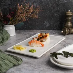 Блюдо прямоугольное 30*17 см h1,5 см Relief белое фарфор P.L. Proff Cuisine [3]