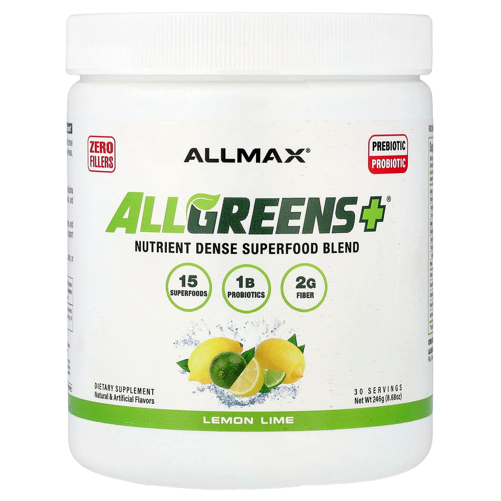 ALLMAX, ALLGREENS+®, лимон и лайм, 246 г (8,68 унции)