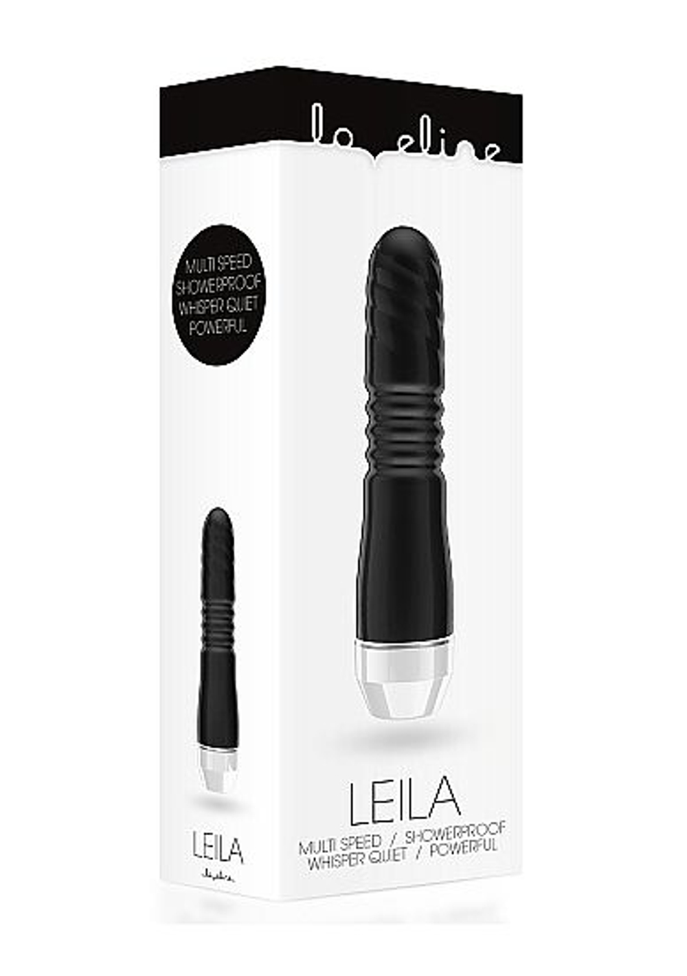 Чёрный вибратор Leila с рёбрышками посередине - 15 см. (Цвет: черный)