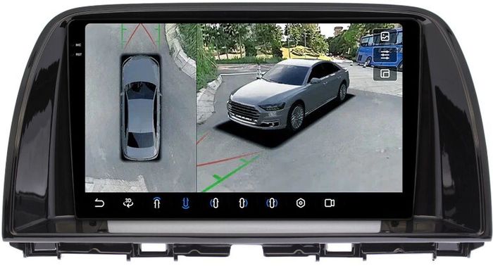 Магнитола для Mazda CX-5 2011-2017 (тип B) - FarCar BX223M-360 монитор 9.5" 2K QLED на Android 13, Быстрая, CarPlay, 4G SIM-слот, 4 камеры в комплекте