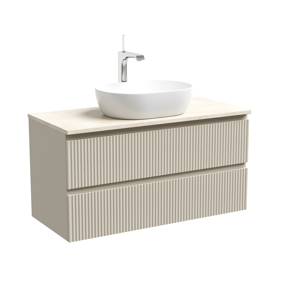 Тумба подвесная Sancos Snob R, Beige Soft 995х445х500, под столешницу с отверстием под смеситель, цвет Kreman, арт. SNR100CE