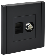 FORTE&PIANO Розетка двойная TV+RJ45 кат.5E FP136 черный IEK