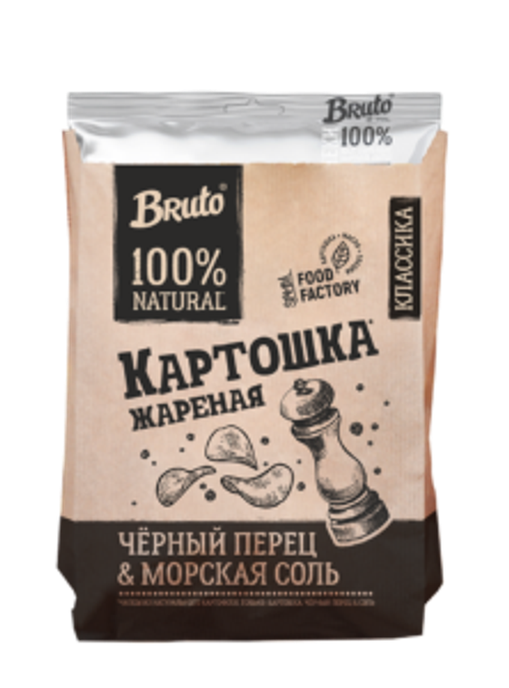 Чипсы BRUTO KRAFT черный перец 120гр (17шт)