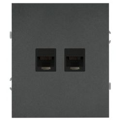 Розетка ЭРА Arktik 16-3108-06 информационная двойная 2XRJ45 графит | Эра Arktik