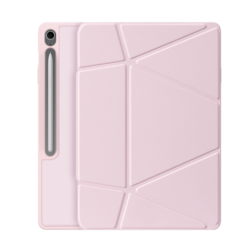 Складной чехол книжка розового цвета для Samsung Galaxy Tab S10 FE+, серия Vers Series от Dux Ducis, с магнитным держателем Pencil