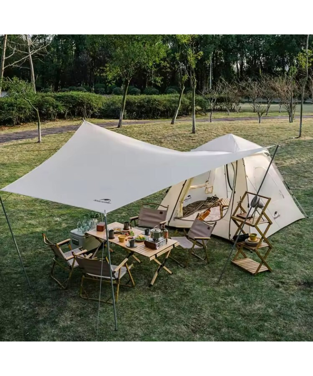 Палатка Naturehike Ango 3-местная, быстросборная, бежевая, со стойками