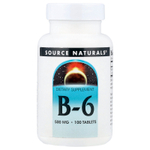 Source Naturals, В6, 500 мг, 100 таблеток