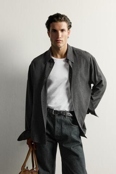 РУБАШКА ИЗ ВИСКОЗЫ КЛАССИЧЕСКОГО КРОЯ — ZARA