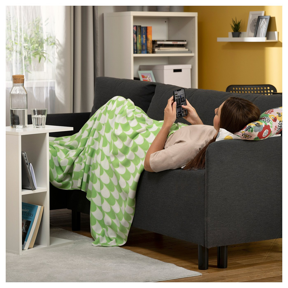 IKEA BRUKSVARA  (ИКЕА БРУКСВАРА)  -  Плед - зелёный/белый 120х160 см