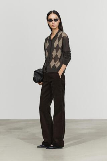 Massimo Dutti Кардиган из 100% шерсти в ромб, серый