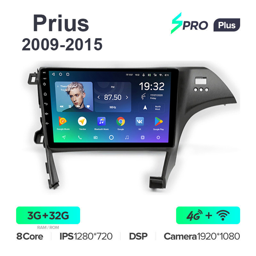 Teyes SPRO Plus 10,2"для Toyota Prius  2009-2015 (прав)