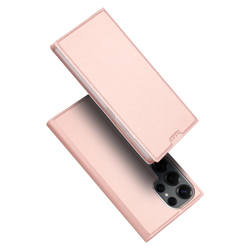 Чехол книжка из PU кожи розового цвета от Dux Ducis для Samsung Galaxy S25 Ultra, серия Skin Pro Series Case