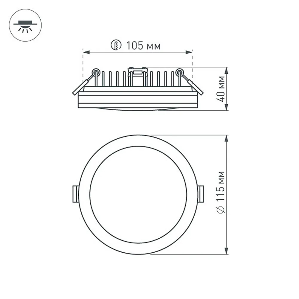 Светодиодная панель LTD-115SOL-15W Day White (Arlight, IP44 Пластик, 3 года) 020709