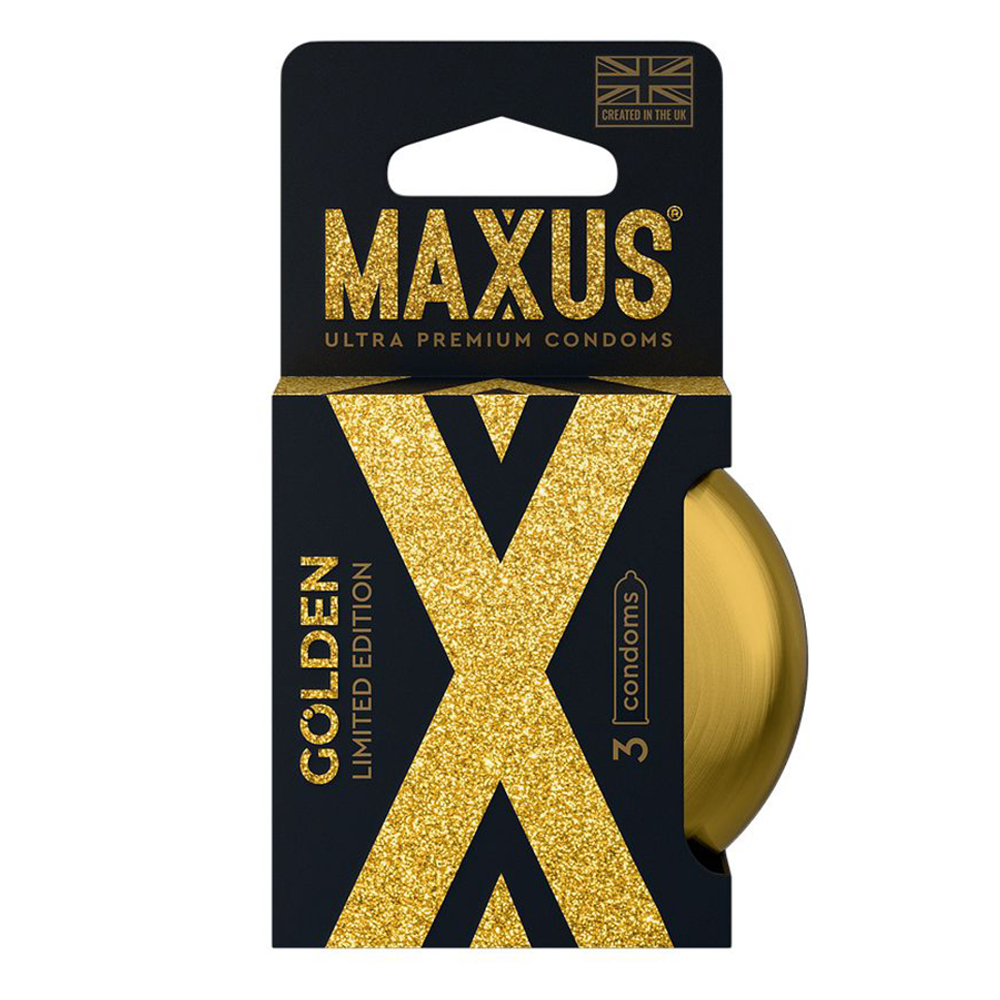 Набор золотых презервативов в металлическом кейсе Maxus Golden Limited Edition №3