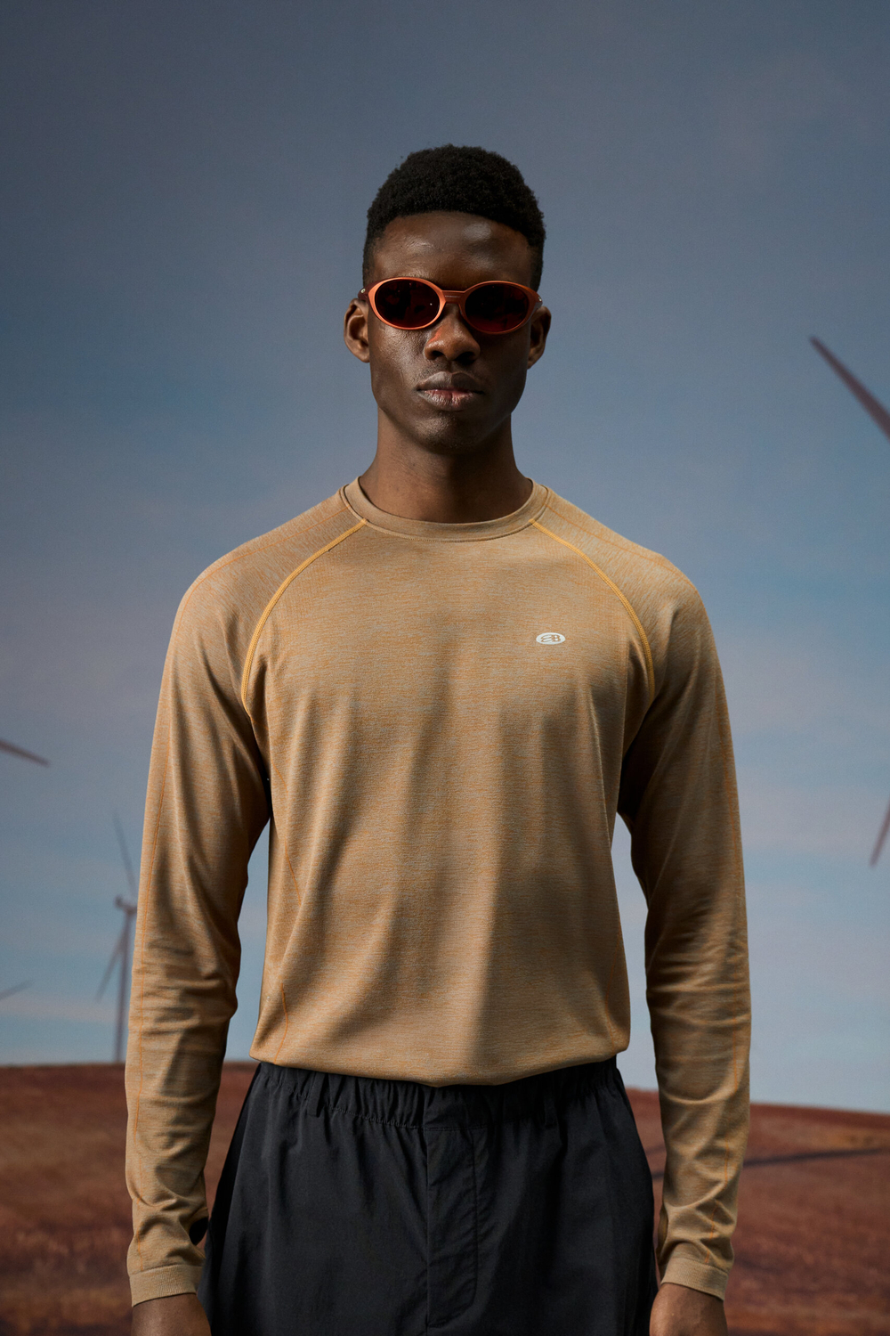 Лонгслив Nothomme Blue Seamless Knit Mesh Running Long Sleeve "Sunset Yellow"