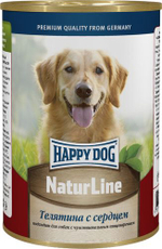 Консервы Happy Dog Хеппи Дог Натуральная линия для собак телятина с сердцем 410 г